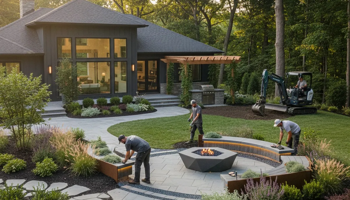 Landscaping service in Cherry Hill, NJ for residential yard maintenance and design