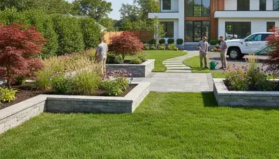 Landscaping crew serving Cherry Hill, NJ with lawn care and landscape maintenance