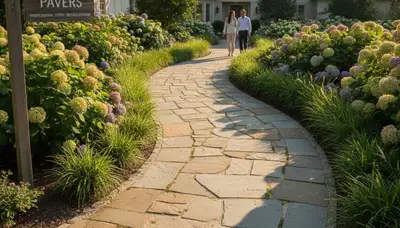 Professional stone paver pathway installation by Chop Chop Landscaping in Cherry Hill, NJ